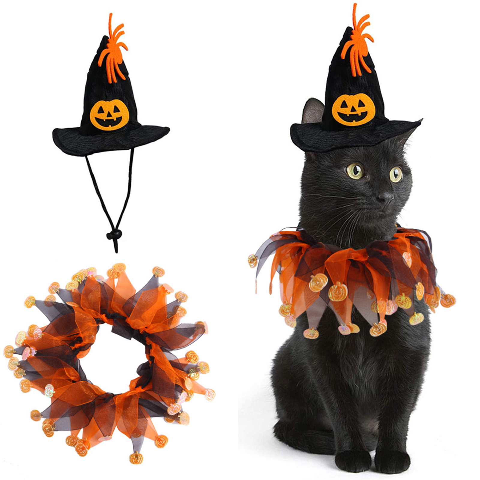 Halloween Pet Costume Set Pumpkin Decoration Apparel for Christmas Festivals Dog Small Animals Easter