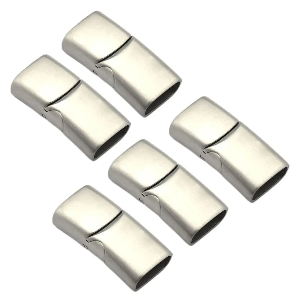 5pcs Magnetic Jewelry Clasps Buckle Closures Flat Leather Cord DIY Keyring Accessories
