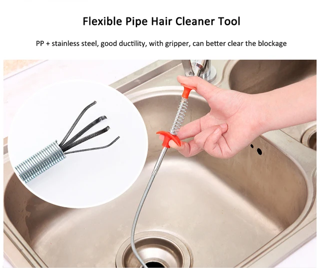 5PCS Sink Snake Drain Clog 20 Inch Remover Flexible Drain Auger Hair Cather Plumbing  Snake Plastic Sink Hair Cleaner Tool for - AliExpress