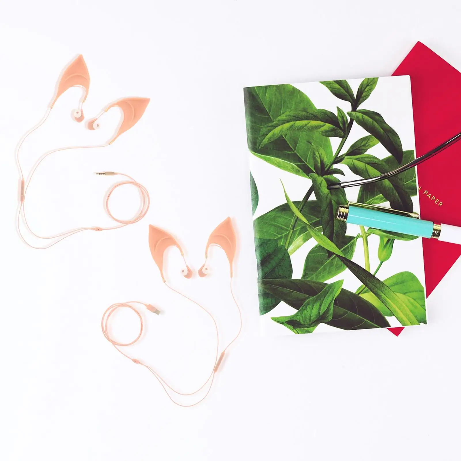 Elf Earbuds Headphones Elegant Corded Earphone Cosplay Headset with Mic Spirit Costume Accessories for Android Computer