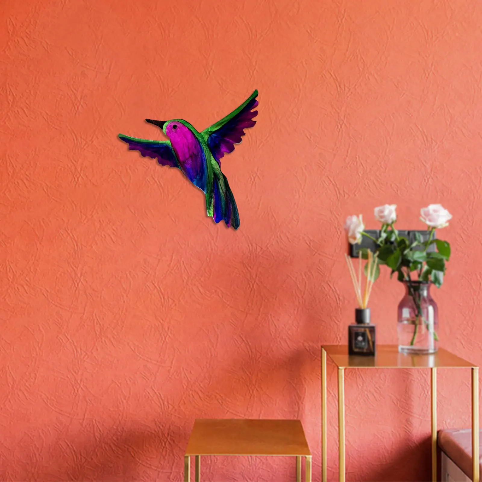Handmade Hummingbird Wall Decor Metal Home Accessories Hanging for Courtyard Patio Garden Christmas Decorative