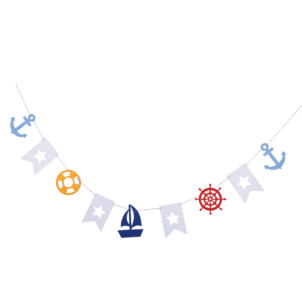 MagiDeal Funny Nautical Style Felt Bunnting Banner Garland Baby Shower Party Decor