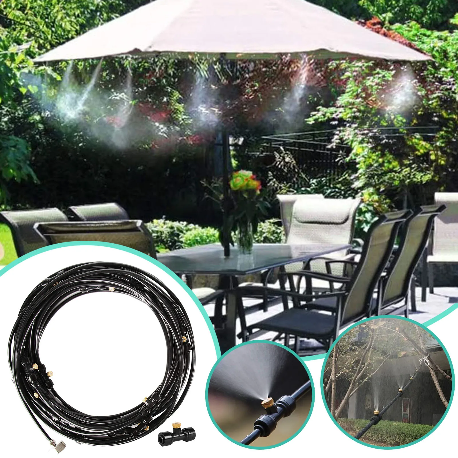 9 M Outdoor Misting System Fan Cooler Water Cooling Portable Patio Mist Garden 