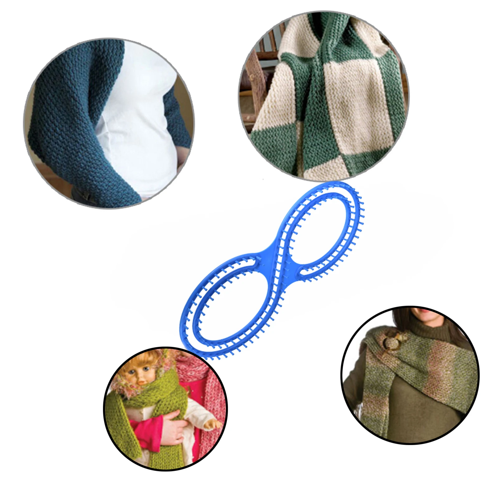 Afghan Loom Knitting Board Tool 8-shaped Knitter With 3 Projects For Sweater Socks Home Sewing Handwork Kit Crafts Sewing Tools