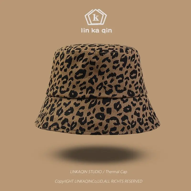 Bucket Hats Women Leopard Print Sun Protection Design Casual Daily Popular All-match Ulzzang Students Lovely Harajuku Spring New waterproof bucket hat