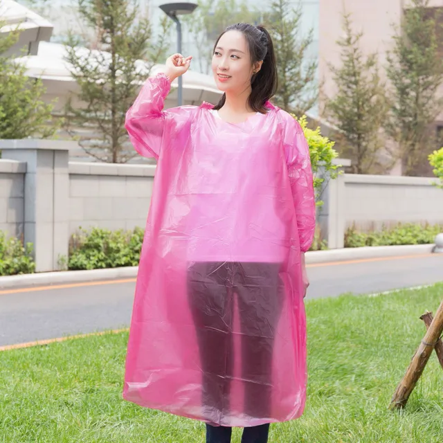 Disposable Raincoat Adult Emergency Waterproof Hood Poncho Travel Camping  Rain Coat Unisex Impermeable Mujer Para Lluvia 