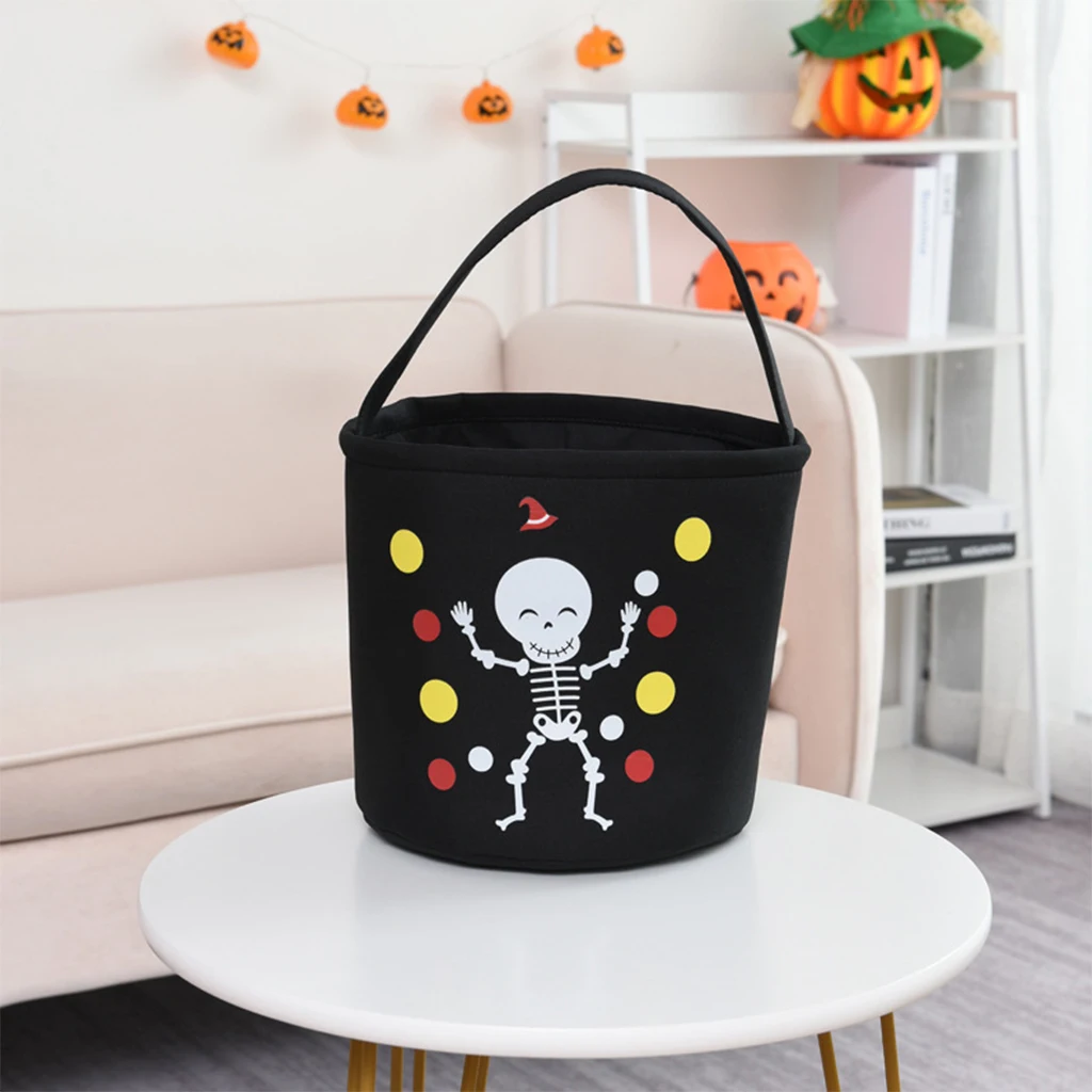 Halloween Trick or Treat Bag Candy Tote Bucket Multipurpose Portable Reusable Goody Bags Best Halloween Party Gifts for Kids