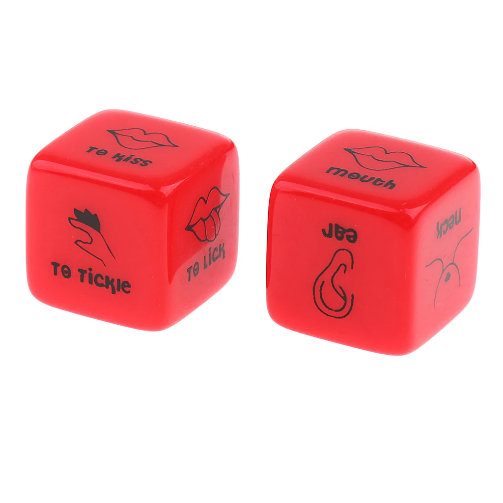 MagiDeal 2pcs D6 Glow in Dark Couples Foreplay Game Dices Creative 6 Sided Adult Funny Intimate Dice Spicy Gift