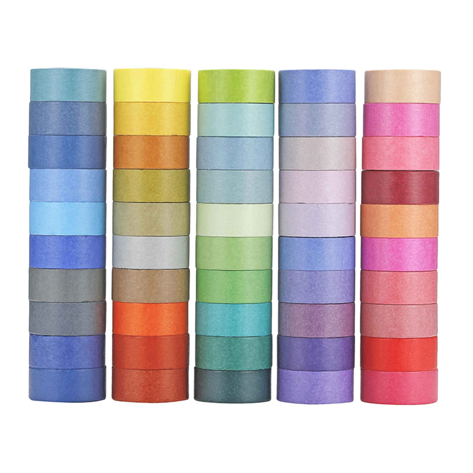 60 Rolls Washi Tape Set Rainbow Colored Masking Tapes Decorative Thin Tapes for Children and Gifts Warpping