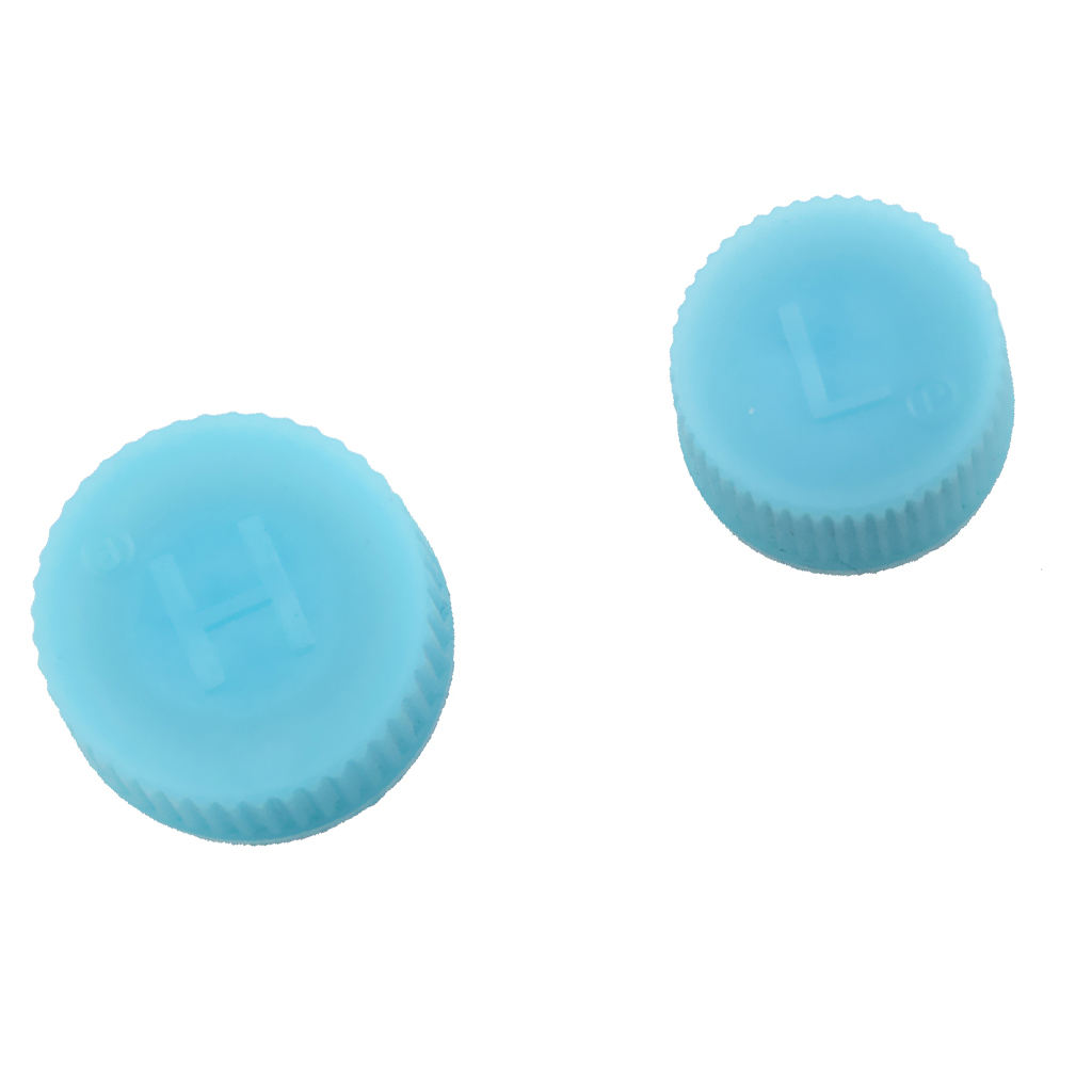 2 Pack AC A/C Charging Port Service Caps R134a R12 Air Conditioning Valve Cap 15mm Low Side & 18mm Hi Side Blue