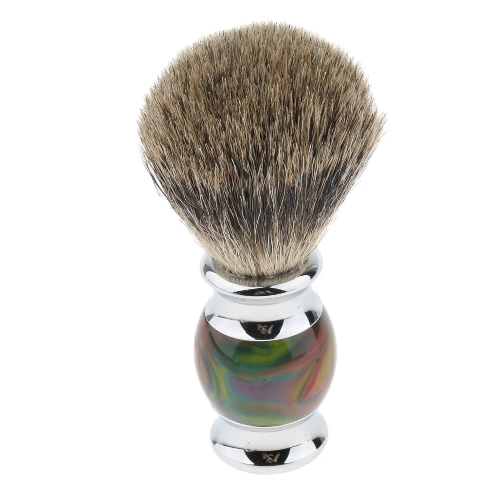 Professional Barber Salon Wood Handle Mustache Beard Shaving Brush Men`s Grooming Tool for Daily Use