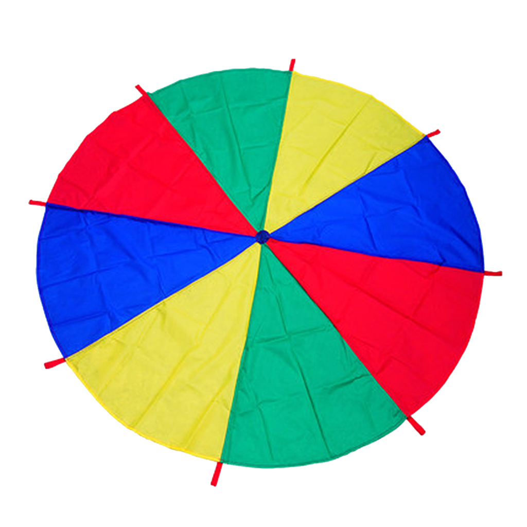 Multicolor Parachute Tent for Children with Handles for Toy Cooperative Games