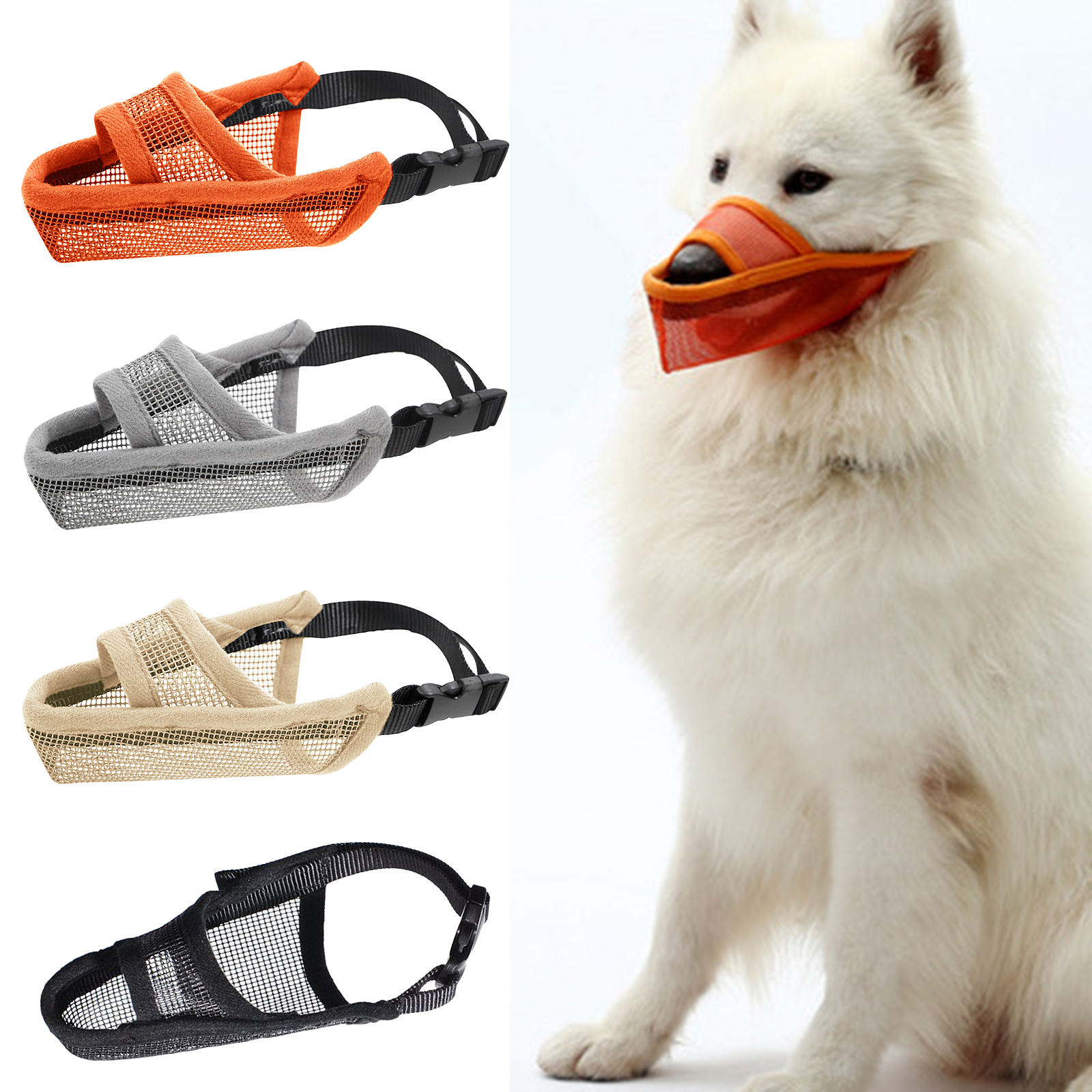 Breathable Soft Dog Muzzle for S M L Dogs Air Mesh Pet Mesh Muzzle Dog Mask Anti-Barking for Long Snout Dogs