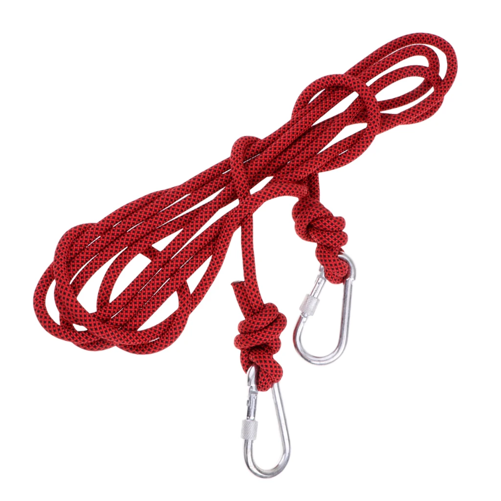 5M 10mm Outdoor Rock Climbing Rope  Rappelling Safety Static Rope