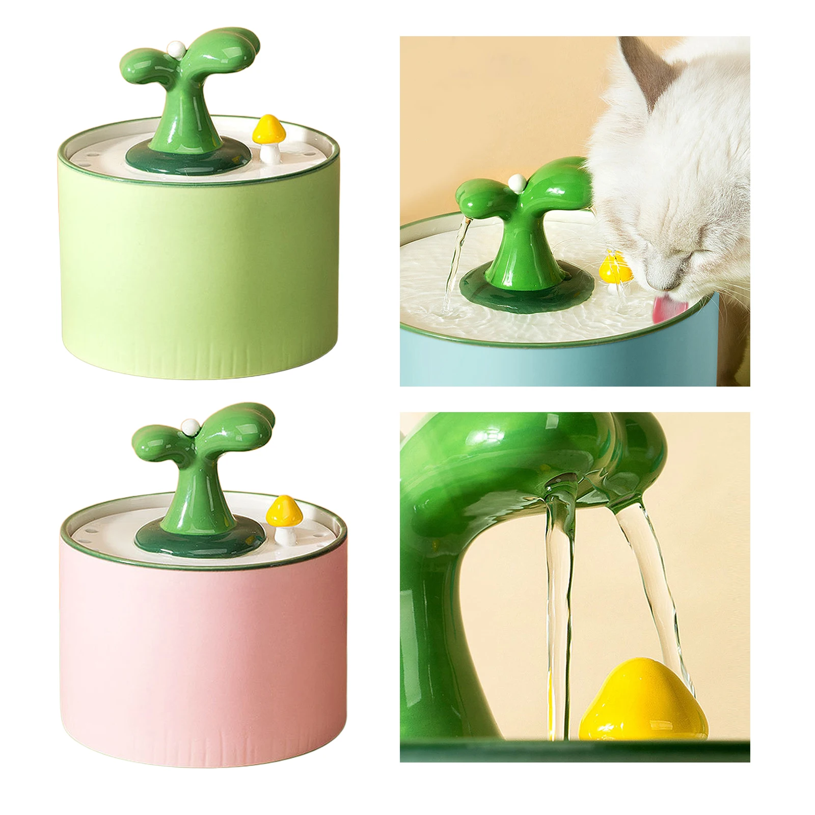 1L Electric Ceramic Cat Drinking Water Fountain For Cats Dogs Drinking Bowl Automatic Cat Water Fountain Dispenser Water Bowl