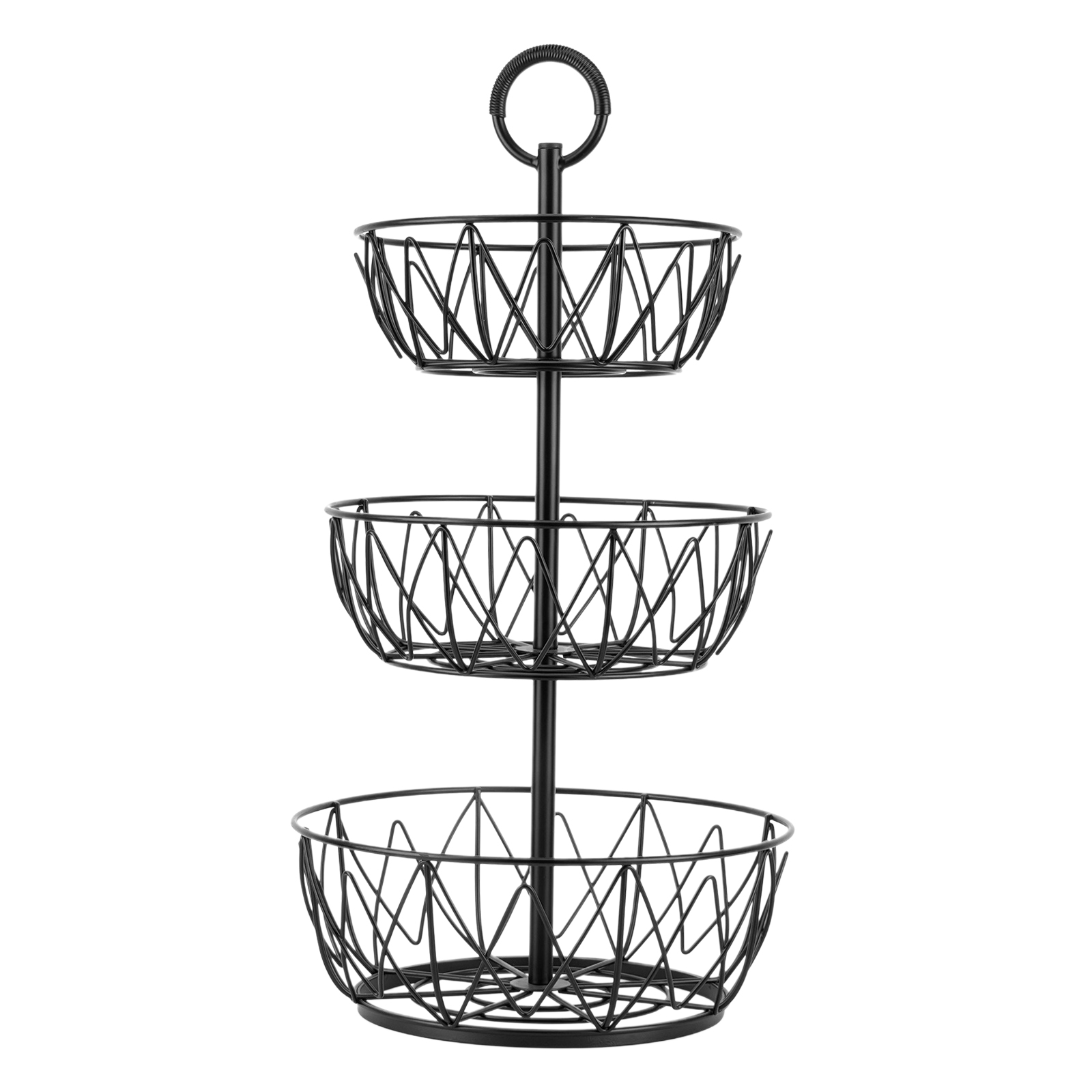 3 Tier Black Fruit Basket Holder Tabletop Bowl Stand for Vegetables Snacks Retro Home Party Festival Cake Tool Supplies