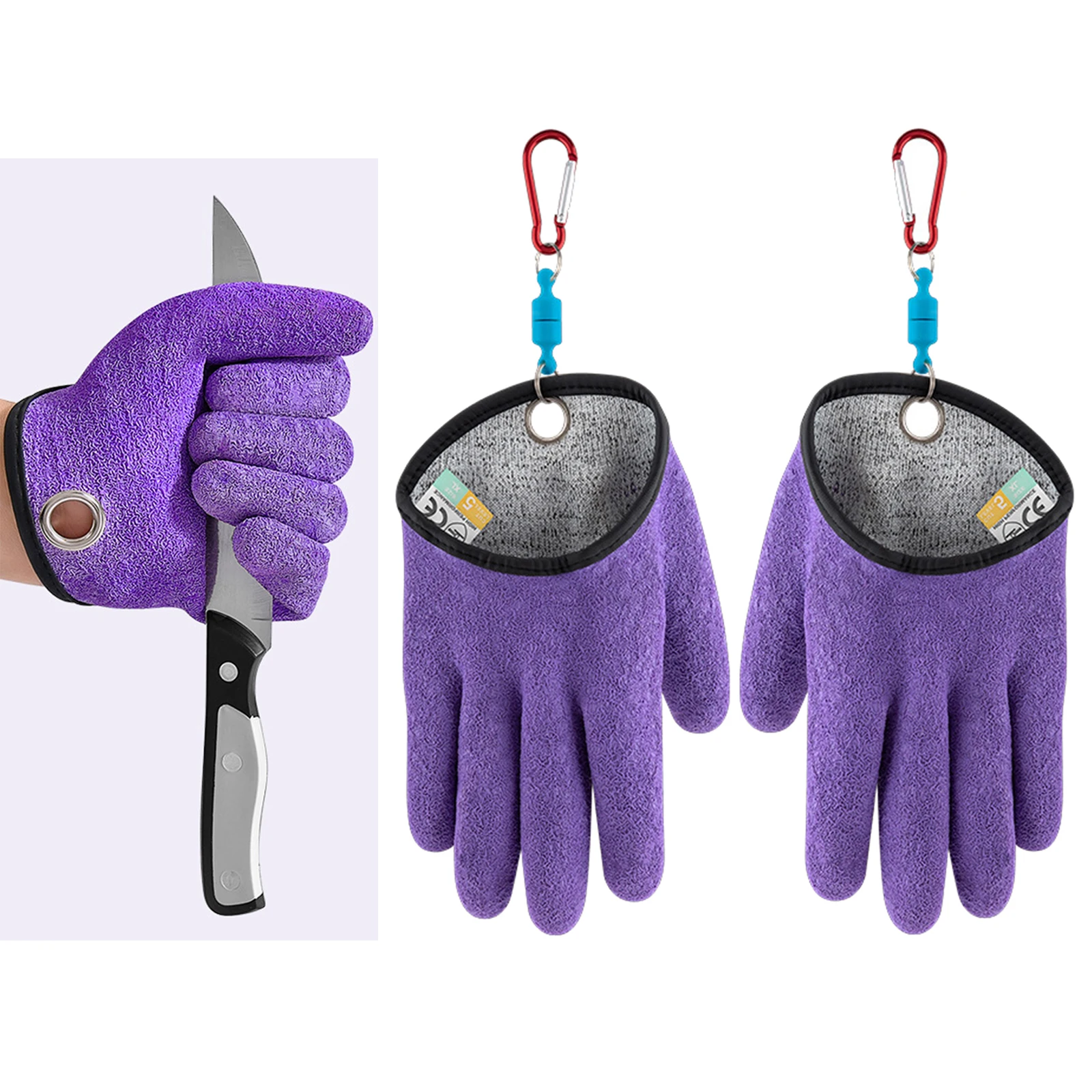 Magnetic Fishing Gloves Cut Resistant Catch Fish Glove with Magnet Hook