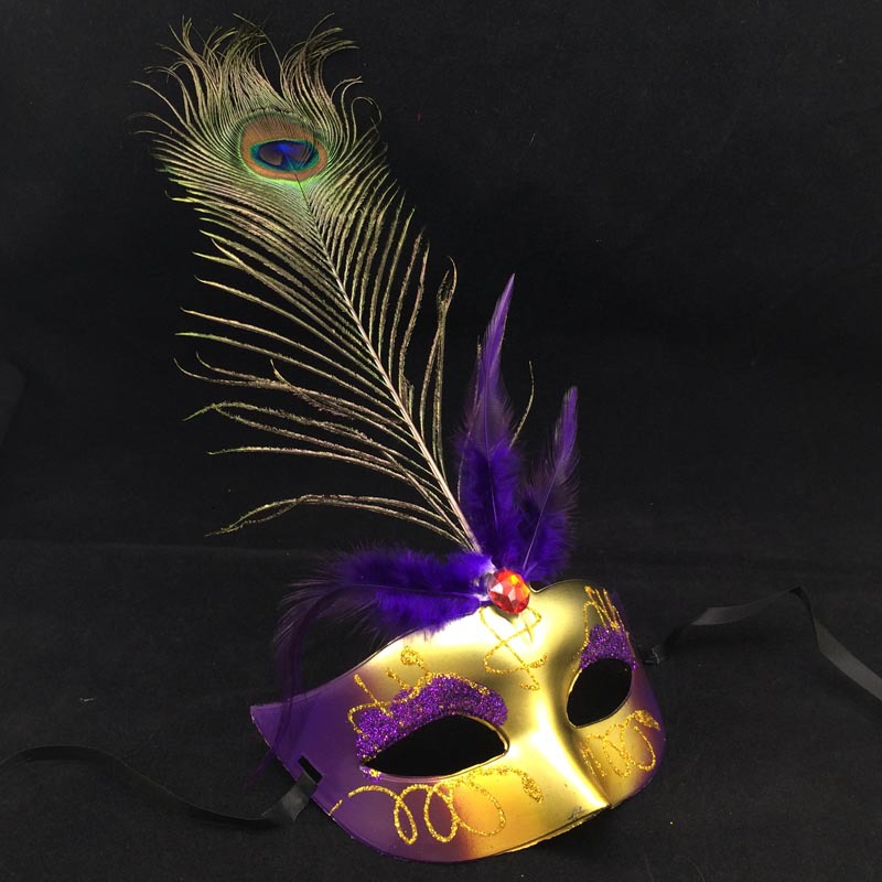 10 pçs mardi gras máscaras penas para