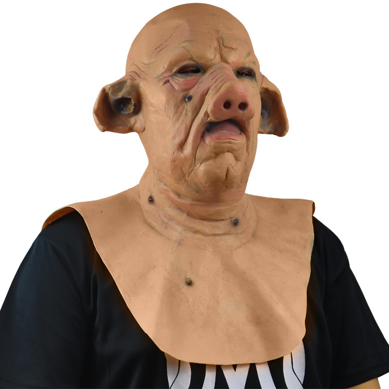 Halloween Neue Horror Schwein Kopf Maske Latex Tier Prop Schwein Maske – Detail 2