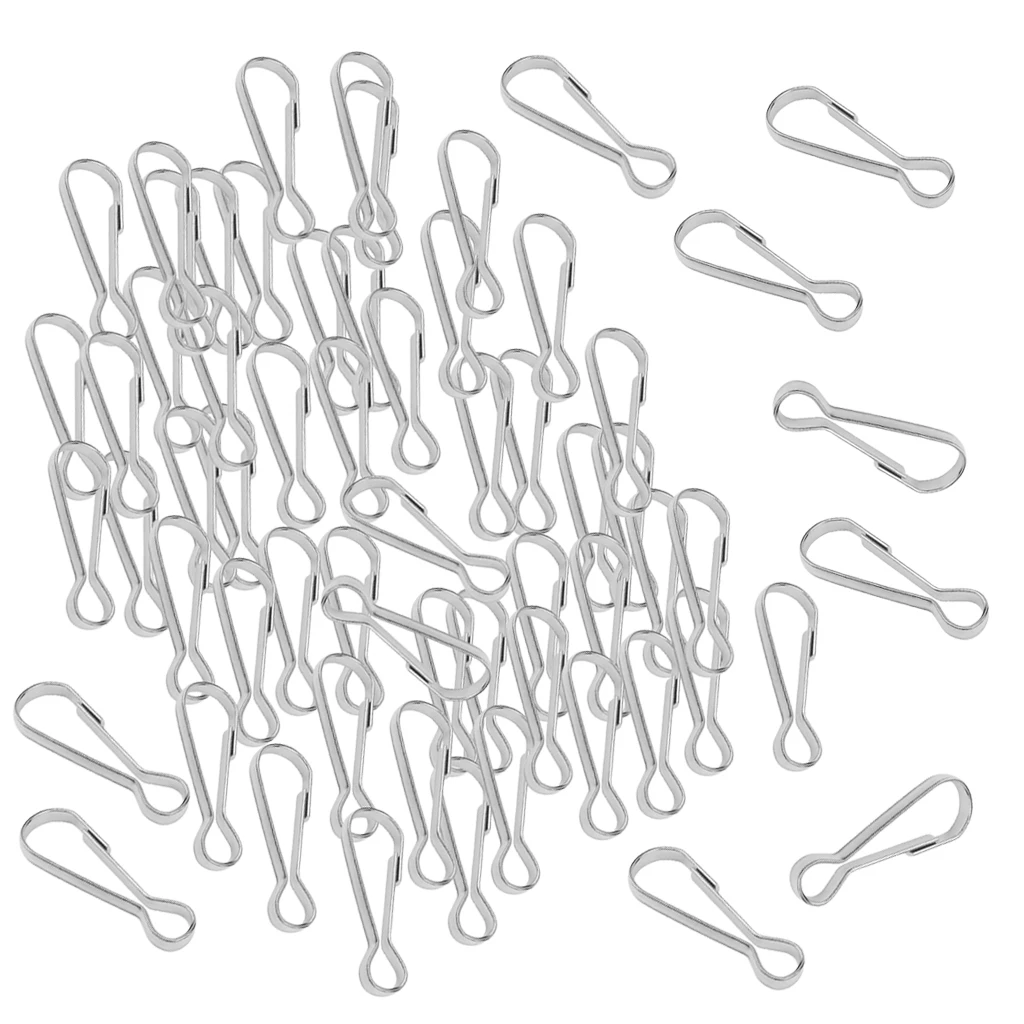 100pcs Stainless Steel Carabiners Spring Snap Clasp Outdoor Hardware 40mm