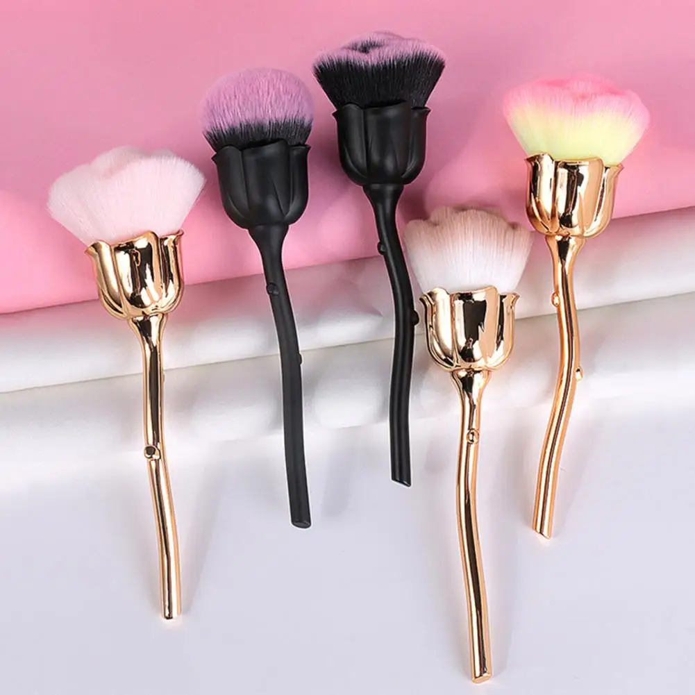 Makeup Brush Rose Flower Pattern Ergonomics Handle Skin Friendly Soft Rose  Shape Flower Cosmetic Brush for Beauty Manicure Care|Eye Shadow Applicator|  - AliExpress