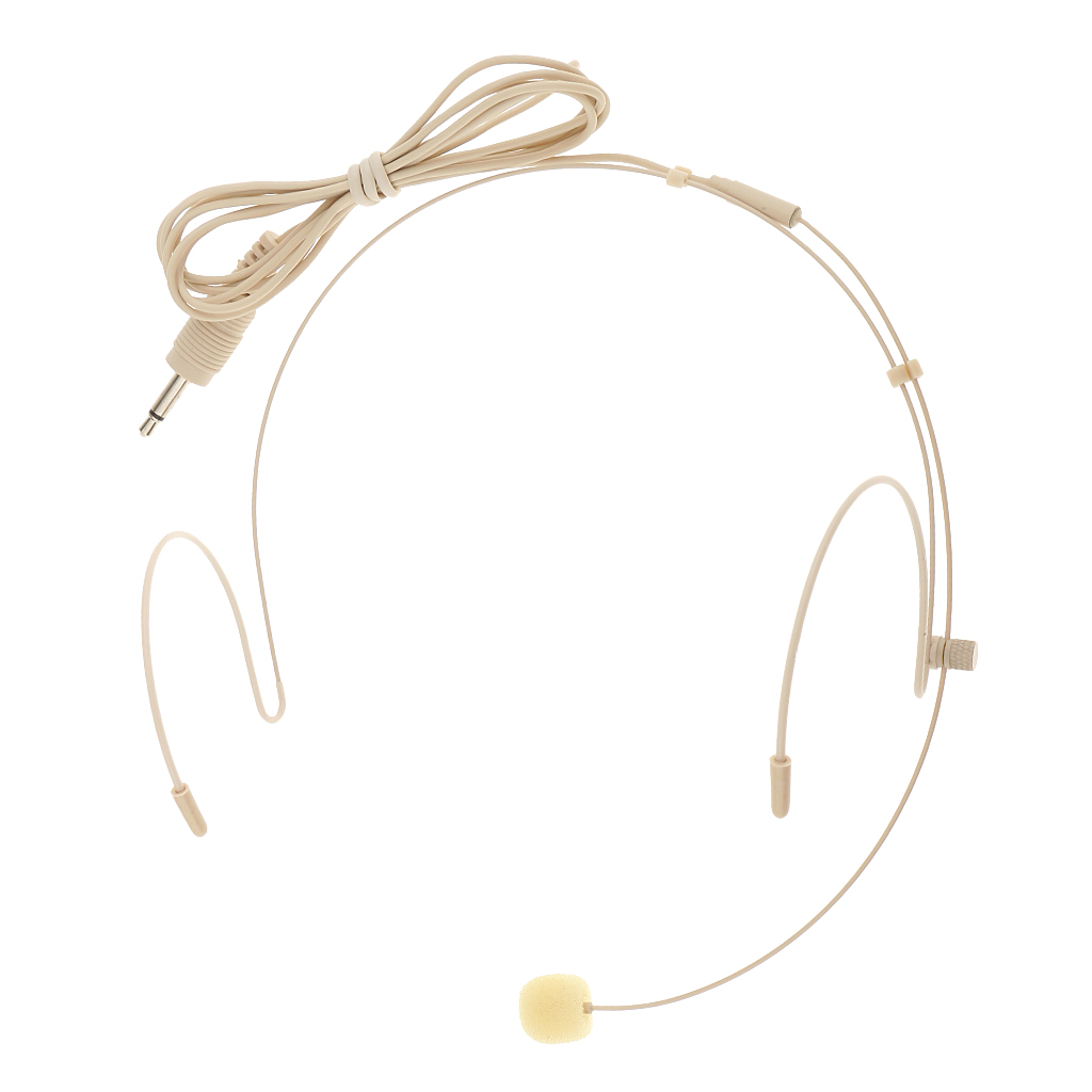3Pin 4Pin 3.5mm Plug Professional Telescopic & Foldable Double Ear Hook Wired Headset / Headworn Microphone  Skin Color