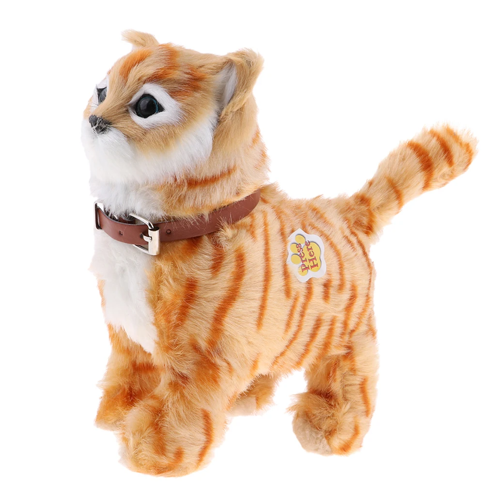 Details about   Electronic Plush Cat Toys Stuffed Walking Cat Meow Toys Kids Toy Yellow