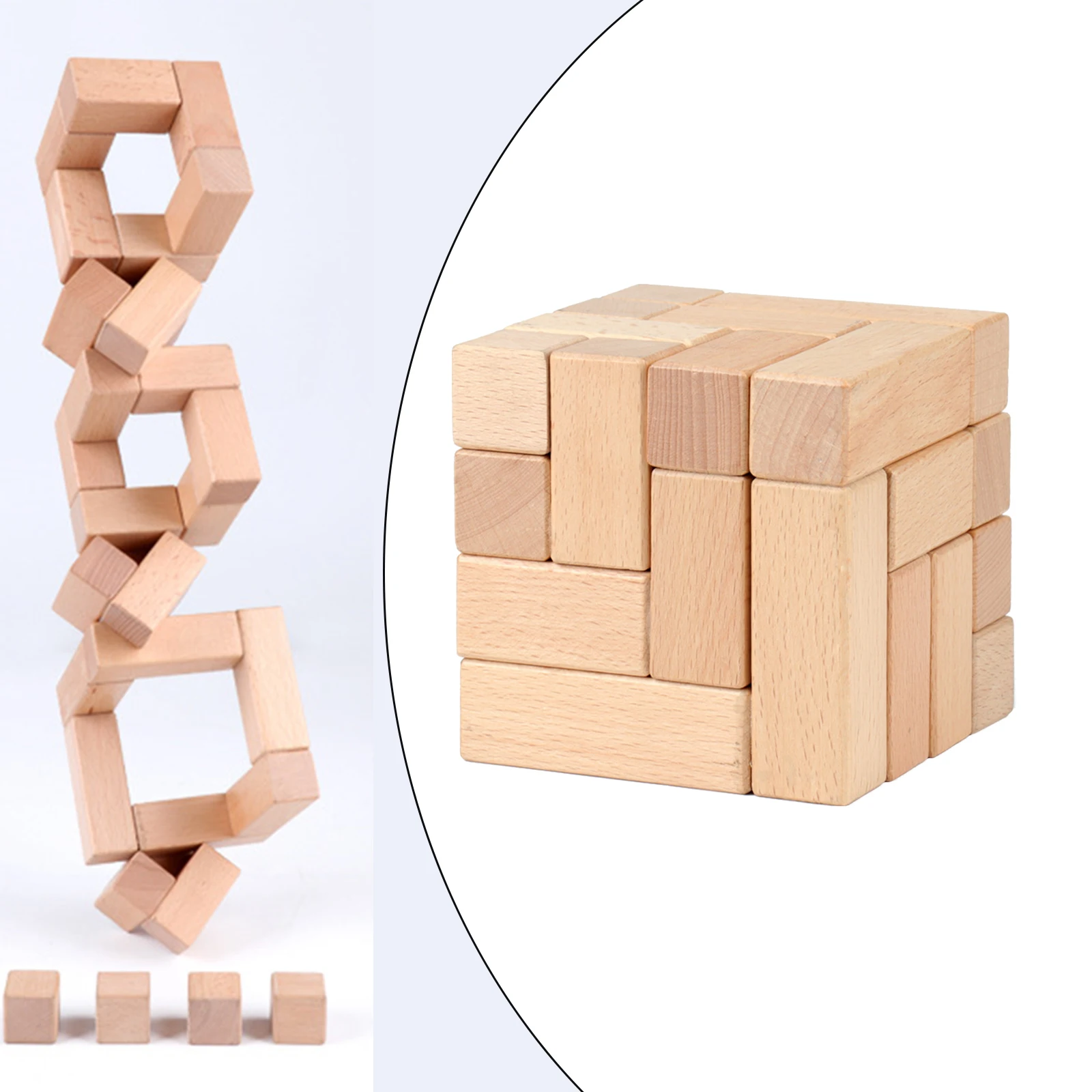 3D Puzzle Cubes Building Blocks Educational Bricks Stress Relief Travel Games Toy for Kids Adult