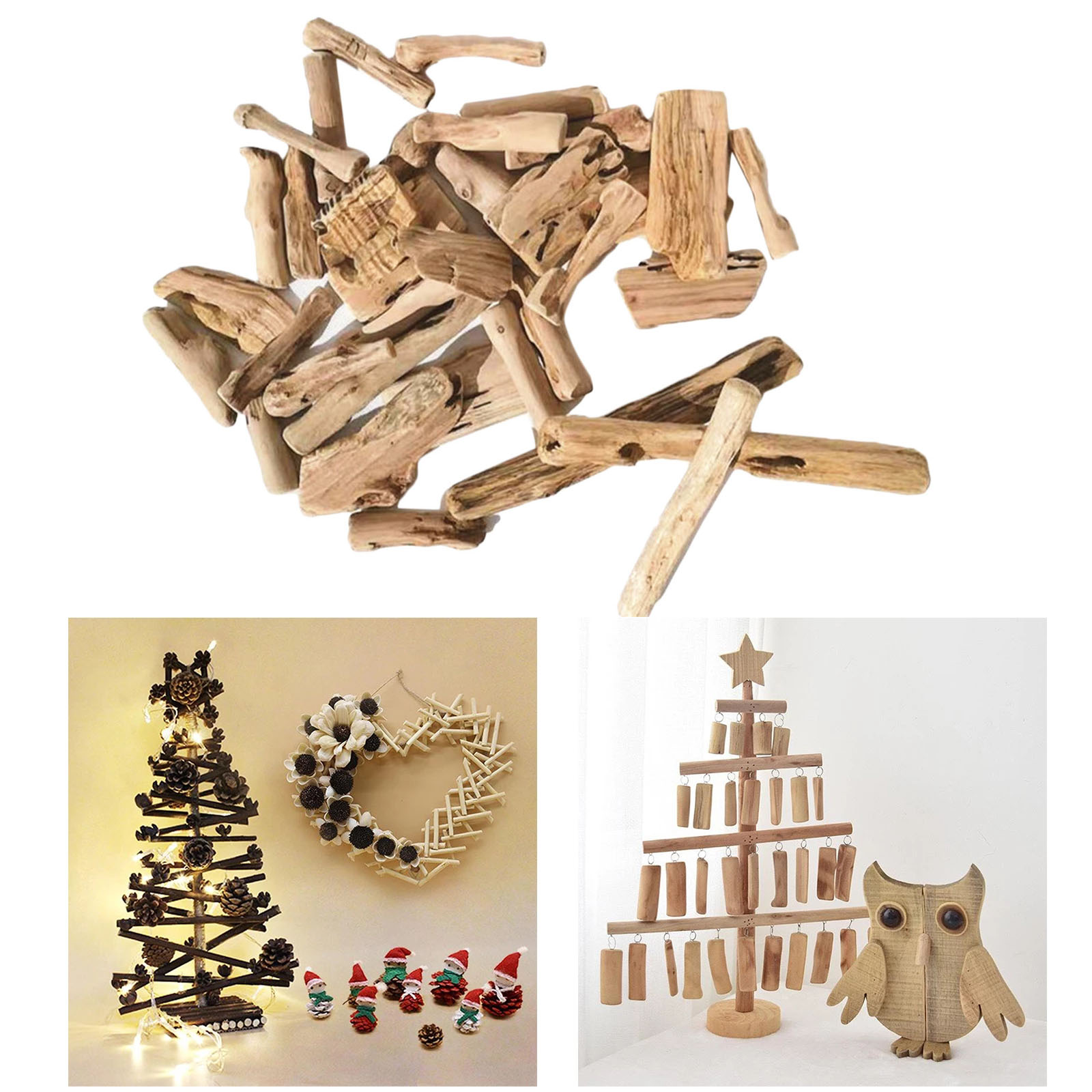 Natural Driftwood Pieces Craft Sticks Small for Northumbrian Coastline Display Arts and Craft DIY Decorating Creating
