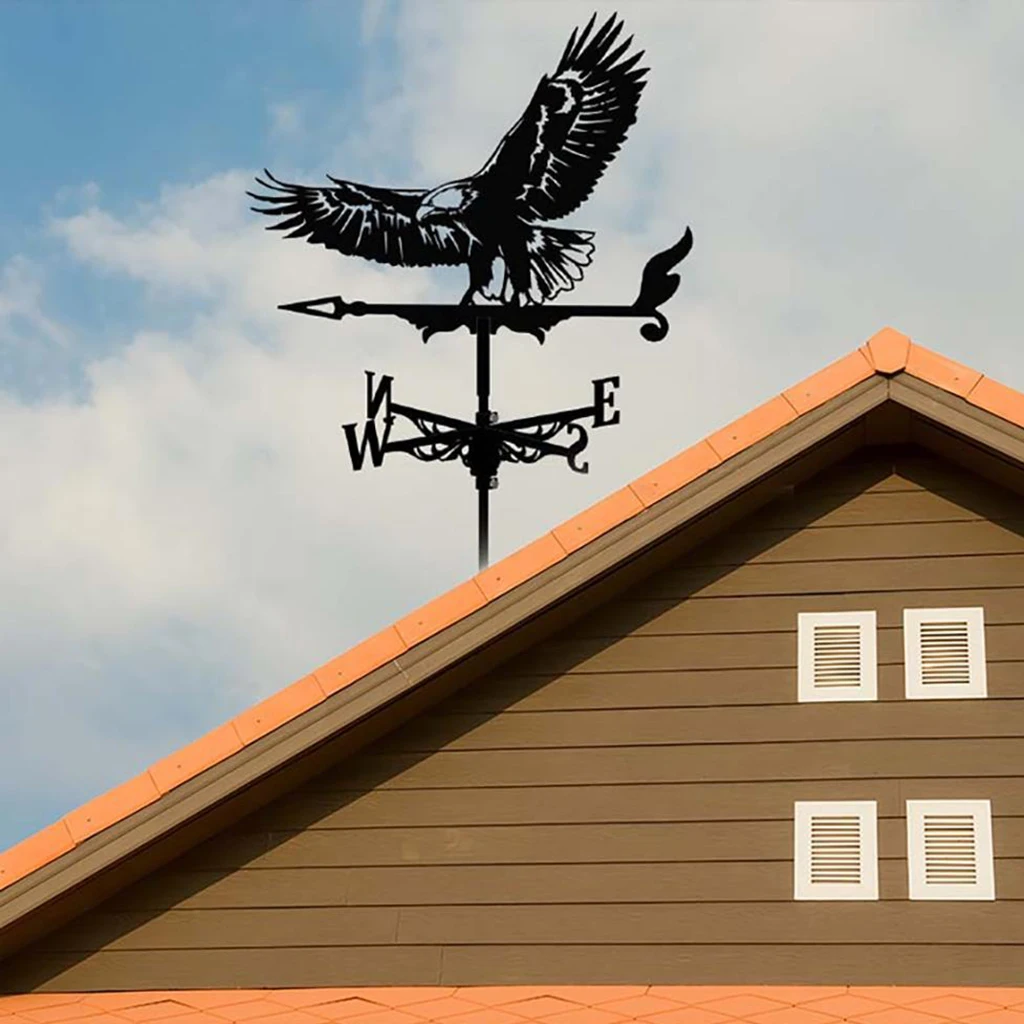 Black Weathervane Weather Vane Wind Direction Indicator Outdoor Farm Barn