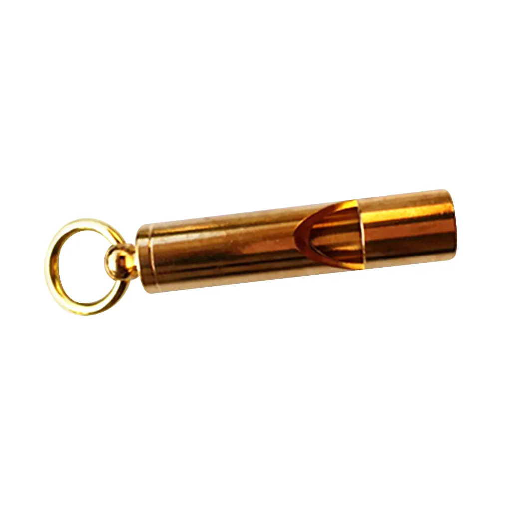 Solid Brass Whistle Emergency Whistle with Keyring for Camping Hiking Diving