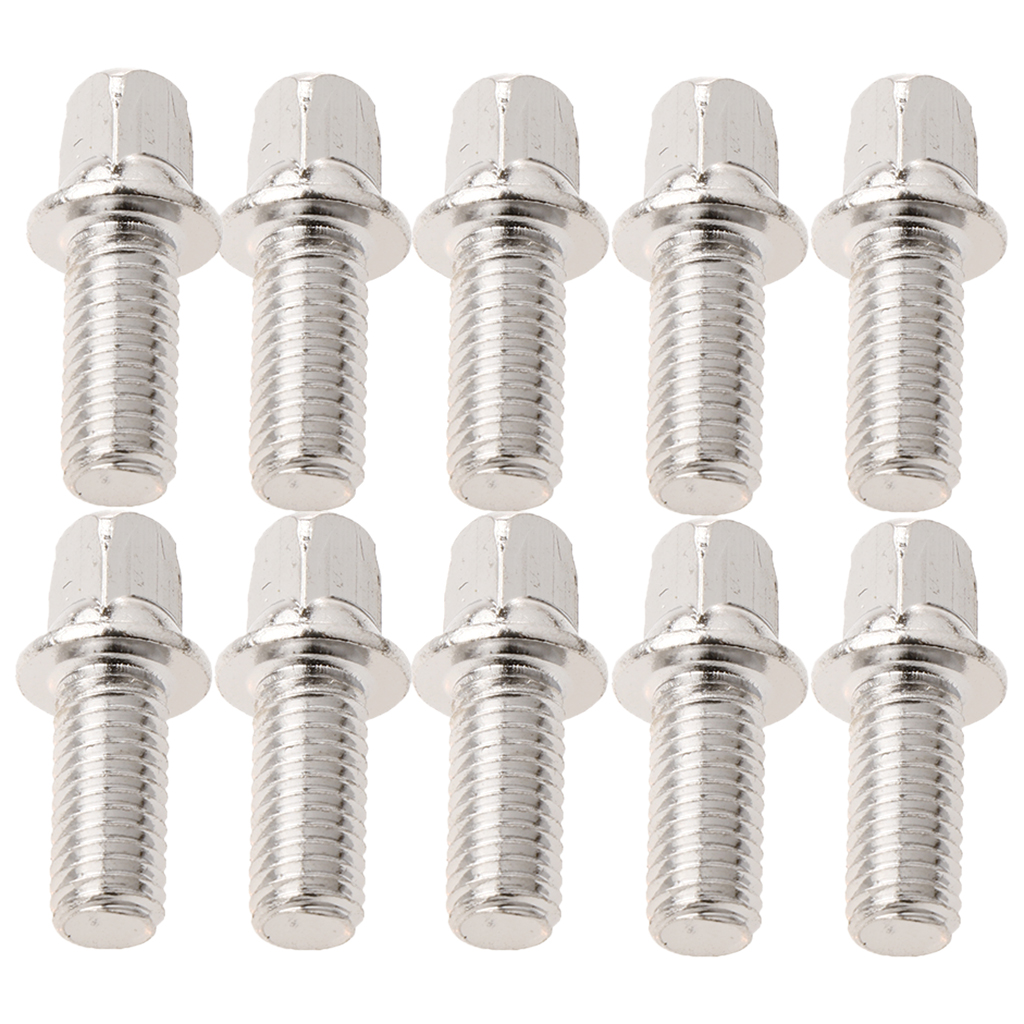 Tooyful Durable 10Pcs/Lot Metal Drum Set Pedal Beater Hammer Mounting Screws Silver for Drummers