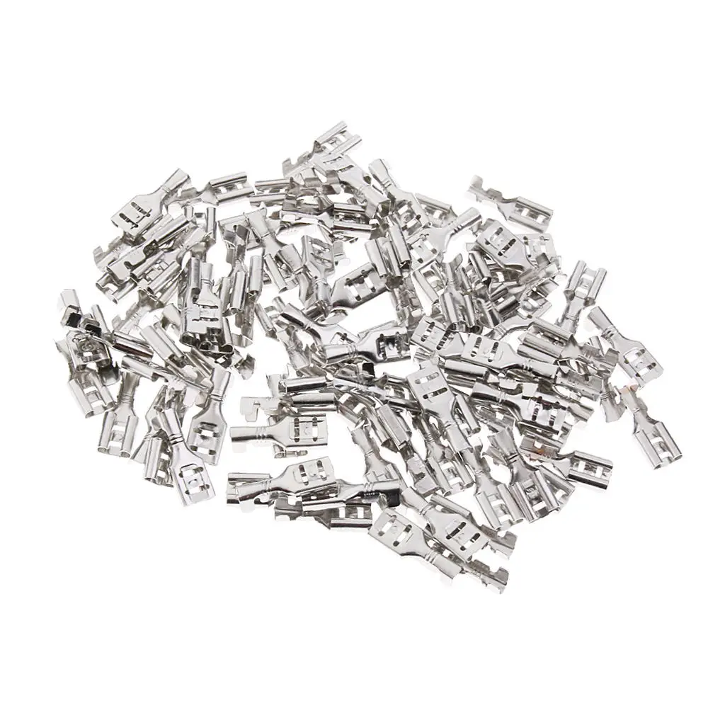 High Quality 100Pcs Terminal Cable Locking Female Spade Connector DJ626-D4.8