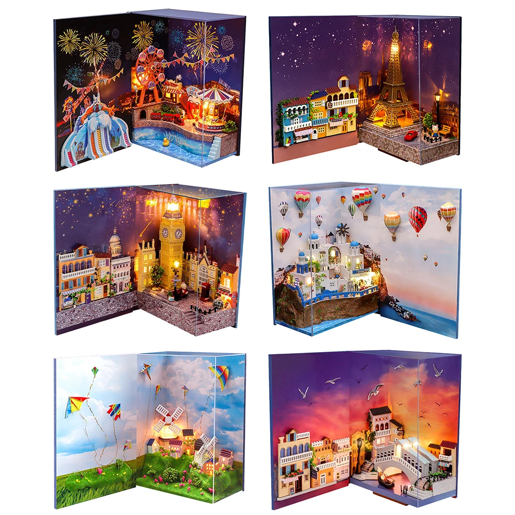 DIY Wooden Dollhouse Kit Creative Landscape Scenery Dollhouse Creative Room