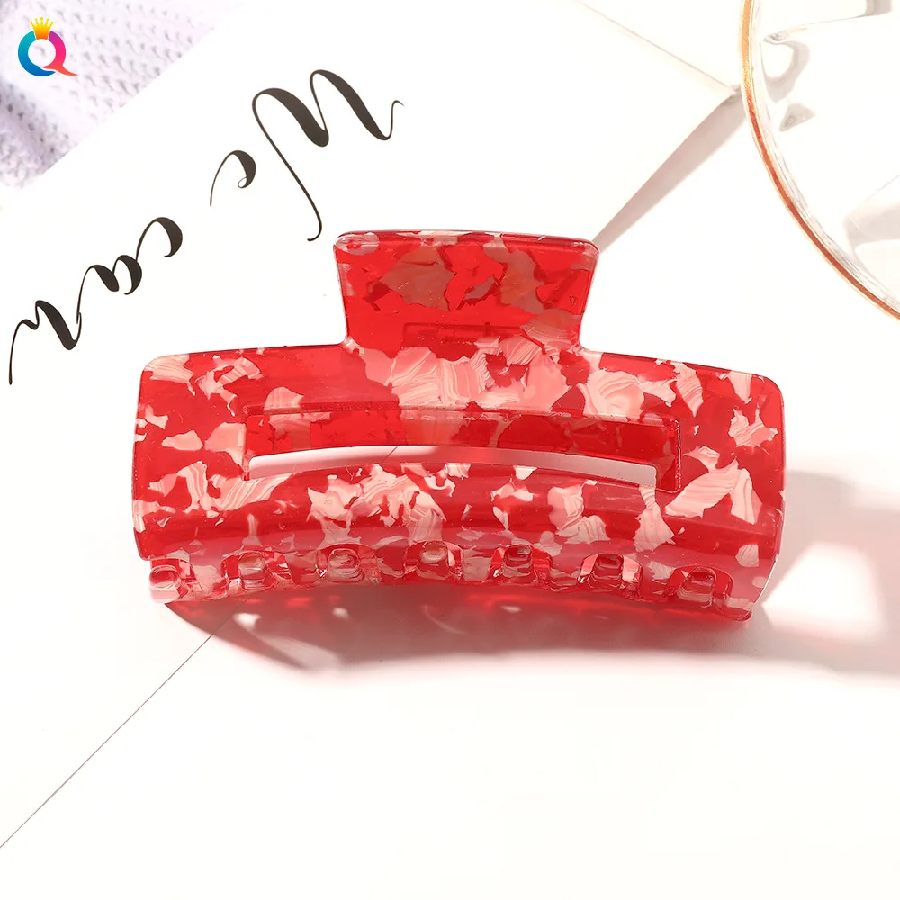 flower hair clips Fashion Acetate Hair Claws Big Size Square Hair Clip Claw Crabs Zebra Pattern Hair Clamps for Women Girls Hair Accessories hair accessories for brides