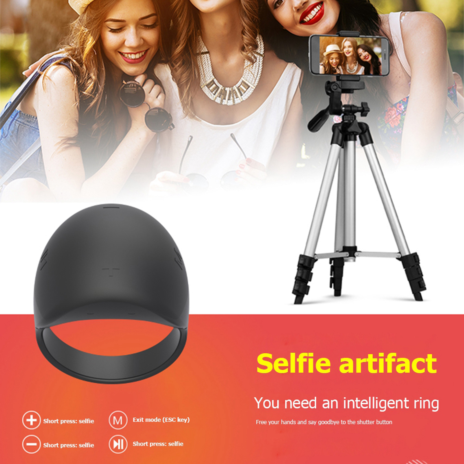 Wearable Devices Remote Control Rechargeable 30mAh Bluetooth 5.0 Waterproof