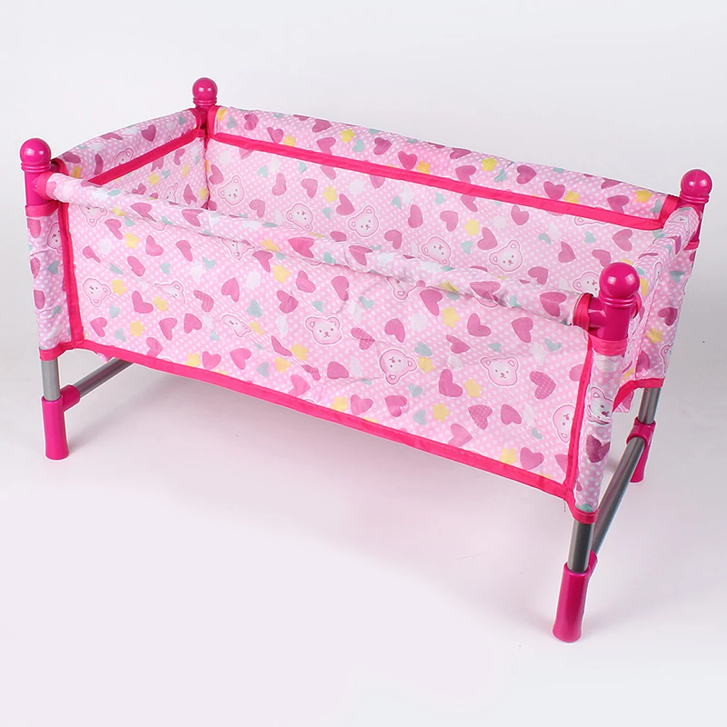 Kids Children Play House Toy - Simulation Furniture Playset Baby Infant Doll Crib Bed Quilt Pillow Set