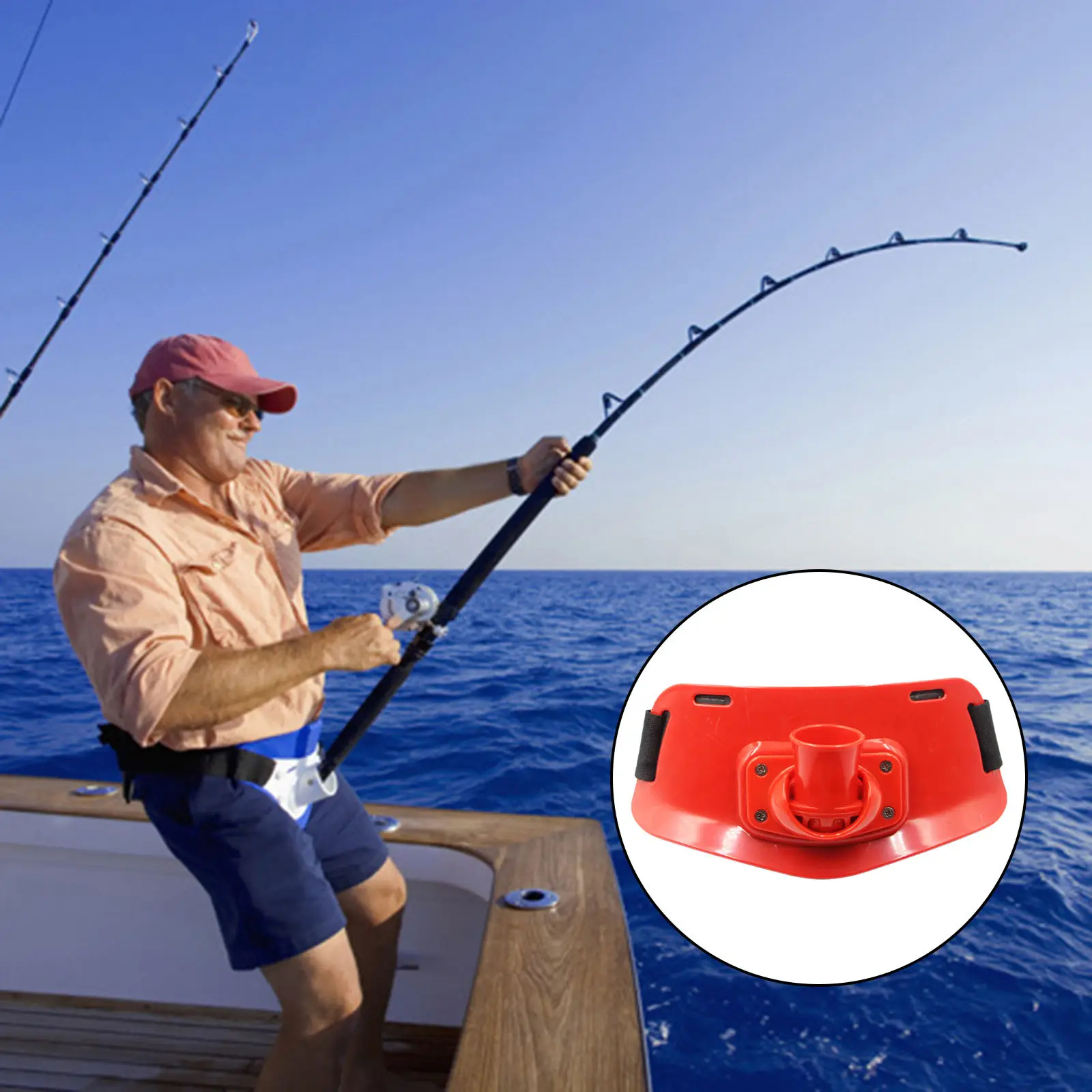 Newmind Boat Fishing Rod Holder Tackle Adjustable Fishing Rod Belt Holder Comfortable Support Flexible Fishing Gear Accessories Saltwater Offshore