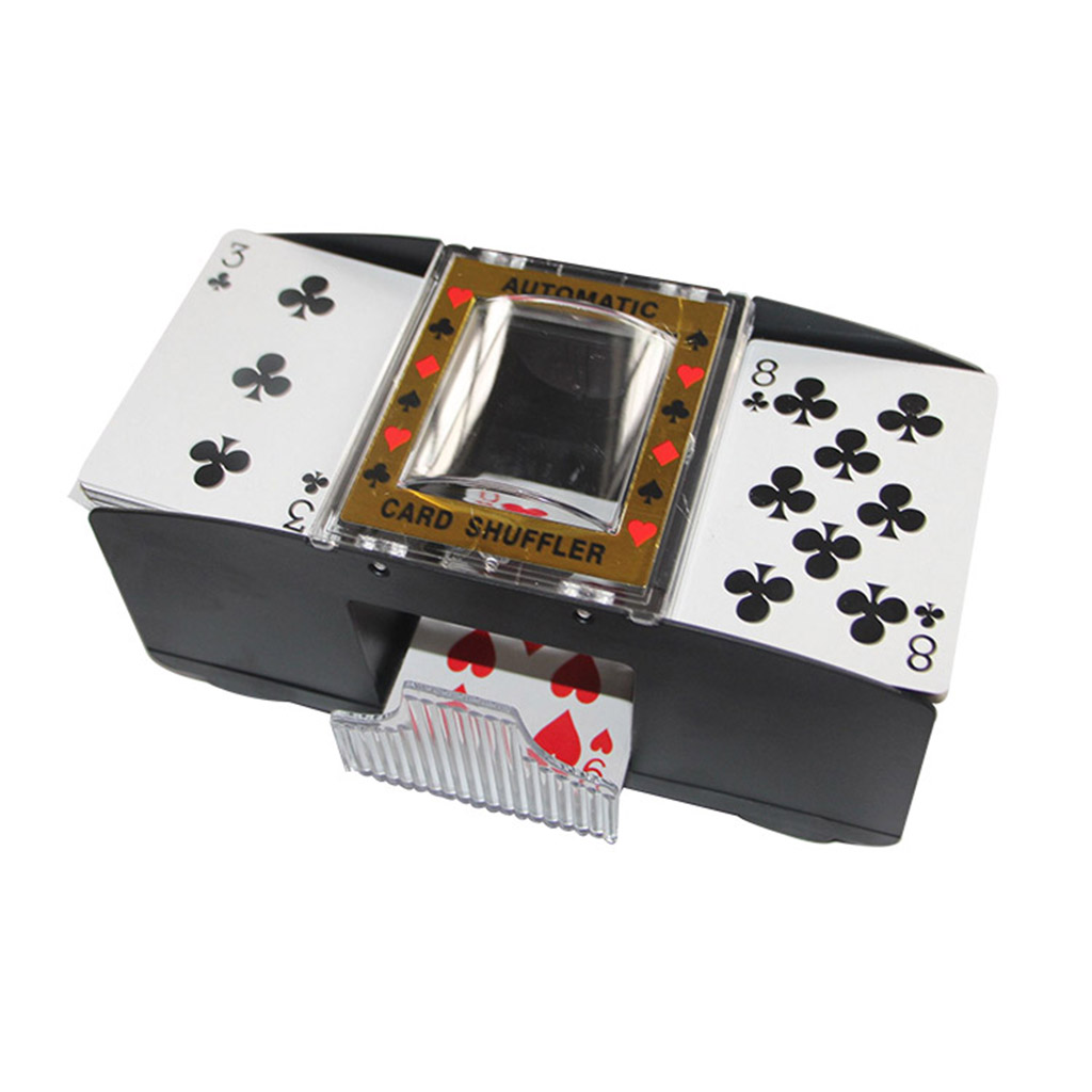 2 Deck Automatic Playing Card Shuffler Battery Operated Electric Shuffler