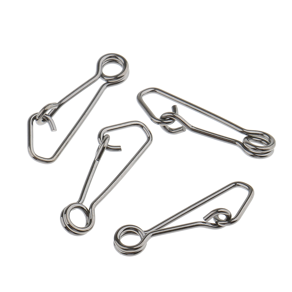 50Pcs/lot Fishing Snaps Hook Lures Fishing Line Connectors Fishing Swivels