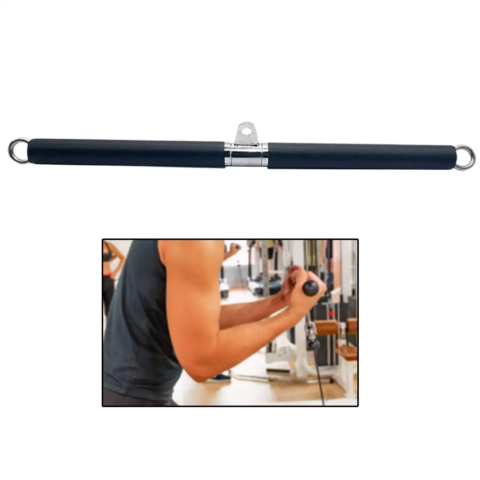 Fitness LAT Pulldown Bar LAT Bar Blaster Rope Non-Slip Handle Gym Cable Pull Down Bar for Gym Strength Workout Back Arm