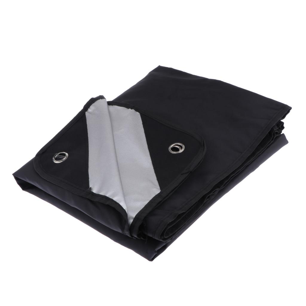 Black 79 x 100 Inches Drum Dust Set Cover Water-Resistant Nylon Cover With Sewn-in Weighted Corners