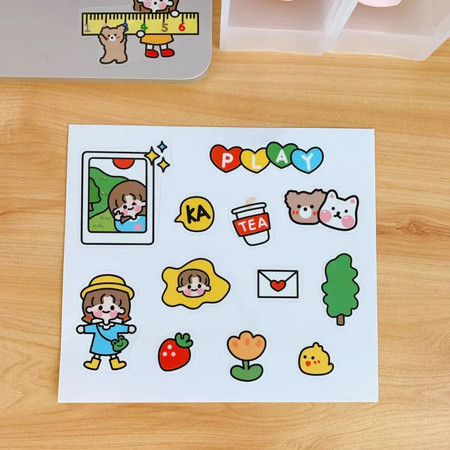 Cute Stickers Transparent, Journaling Sticker, Office Stickers