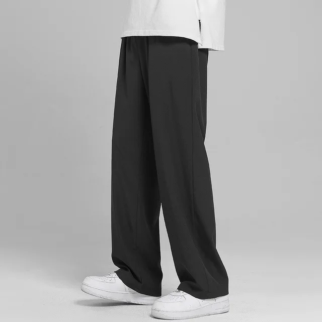 Mens Solid Full Baggy Casual Wide Leg Wide Leg Trousers Men In Khaki,  Black, And White Japanese Style Streetwear Oversized Pants For Men 220922  From Long01, $25.8