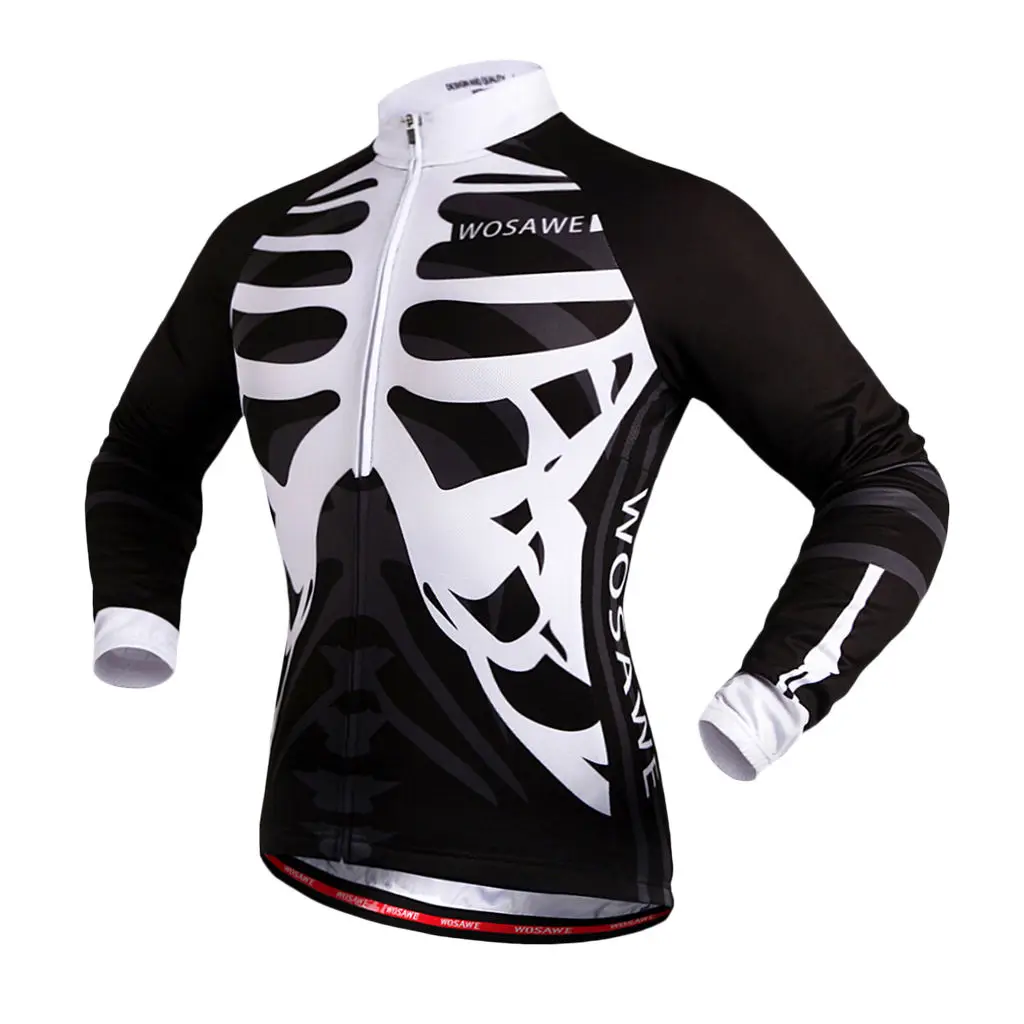 Unisex Quick-drying Sportwear Cycling Jersey Breathable Polyester Cycling Jacket w/ Reflective Strip for Night Riding Safety