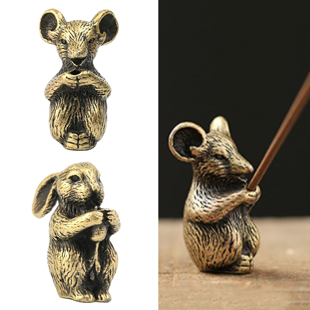 Pack 2pcs Pure Brass Incense Stick Holder for Home Massage Chinese Shenxiao