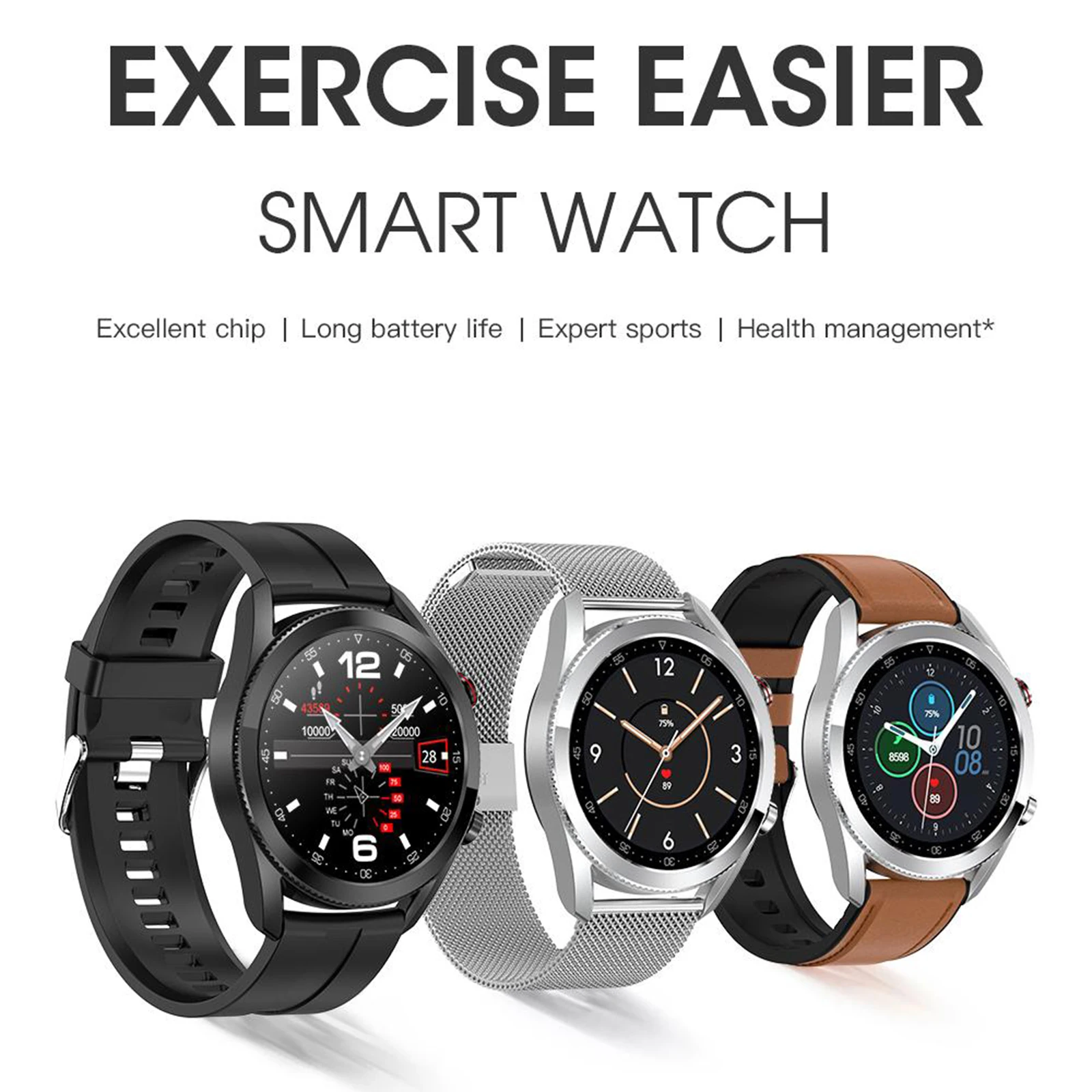 L19 Smart Watch Men Women IP68 Waterproof Bluetooth Calling Blood Pressure Monitor  Smartwatch Sport Bracelet for IOS Android