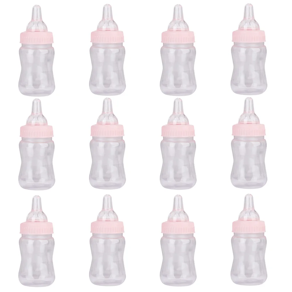 New Hot Sale 12x Milk Bottles Baby Shower Christening Favors Party Decor Girls Boys Party Supplies Candy Box Home Decoration