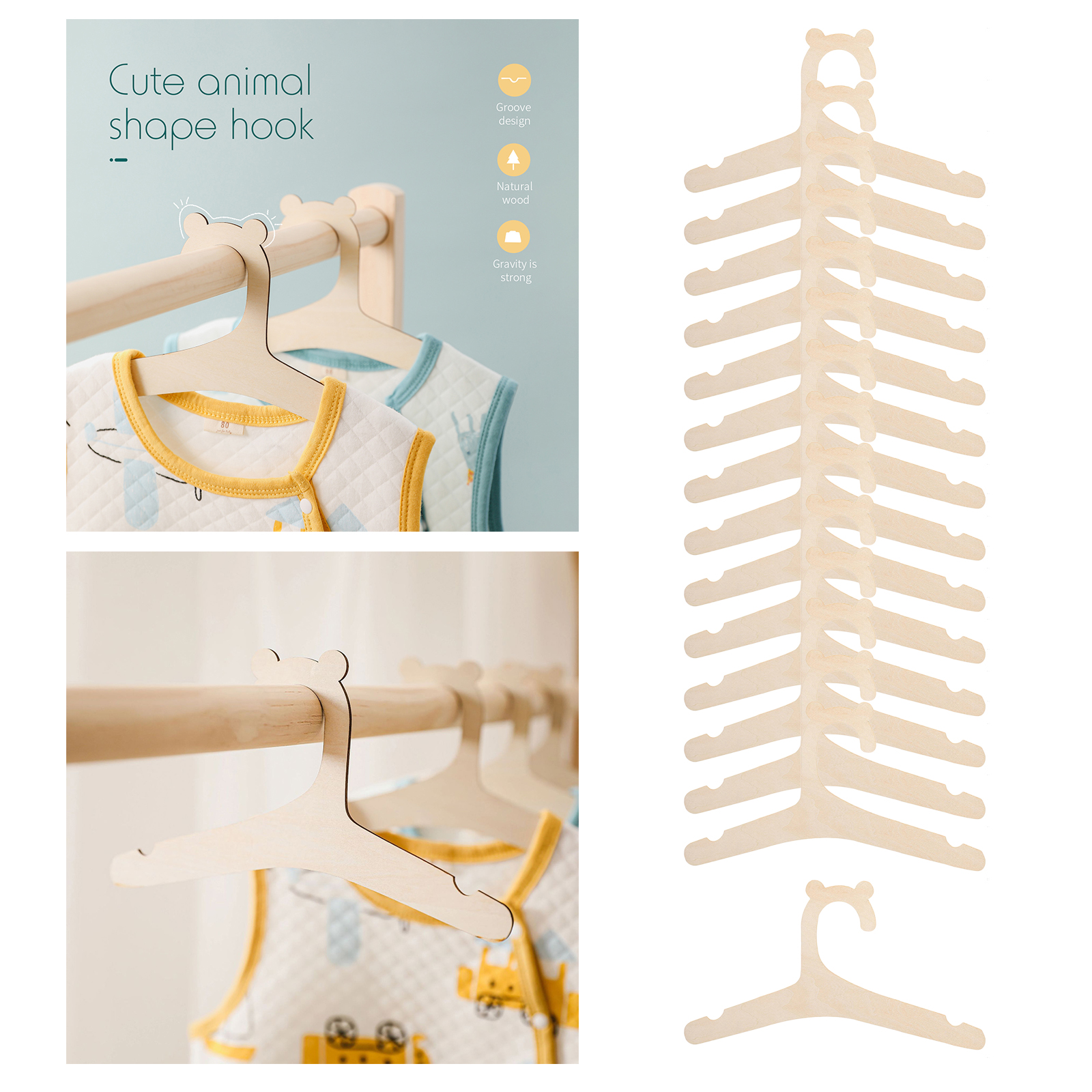 10Pcs/5Pcs Baby Clothes Hangers Shirt Towel Clothing Hanging Racks for Cabinet Decor