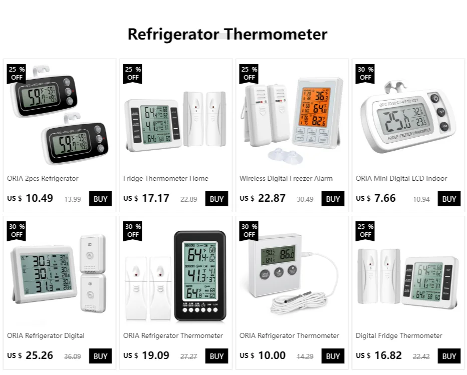 oria geladeira termômetro digital sem fio termômetro congelador alarme audível backlight temperatura do agregado familiar interior ao ar livre